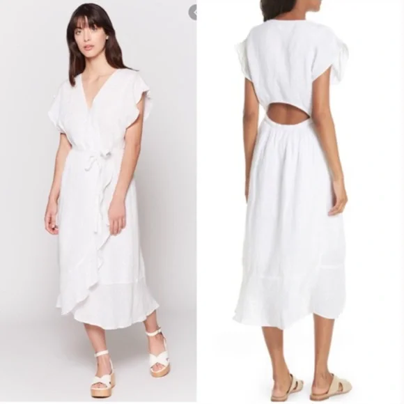 Joie Filma Wrap Dress - Porcelain